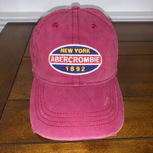 Vintage Abercrombie & Fitch Baseball Hat OSFA Burgundy Adjustable Cap NWOT